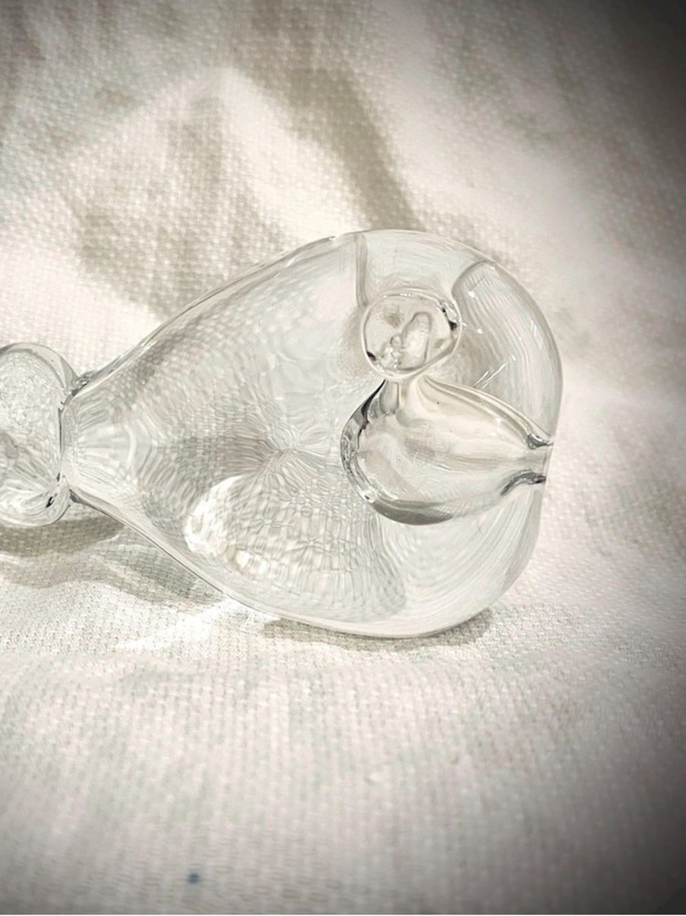Holmegaard Art Glass Whale Paperweight – Signed Vintage 1980s Scandinavian Glass